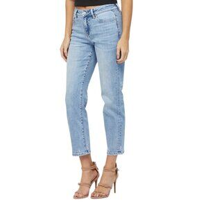 New MICA Denim Mid Rise Straight Ankle Distressed Jeans 26